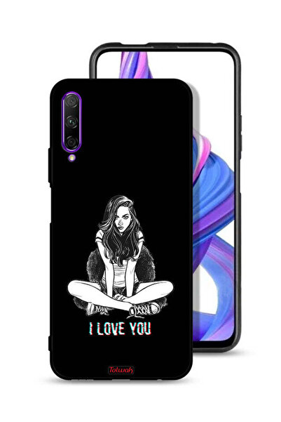 Tolwak غطاء حماية لهاتف هواوي Y9s - رسم "أحبك"