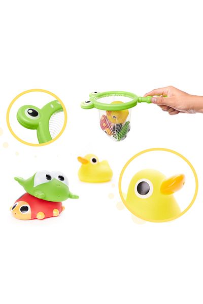 OEM Bath Toy, Fishing Net, 6 Pieces Plastic, 3 years+, Multicolor