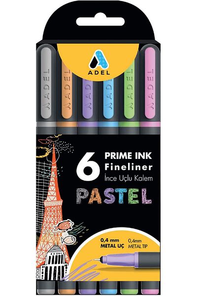 Mena Rise Şirinshop Prime Ink Fineliner 6 Pcs Pastel Classic Fine Tip Pen 1108107