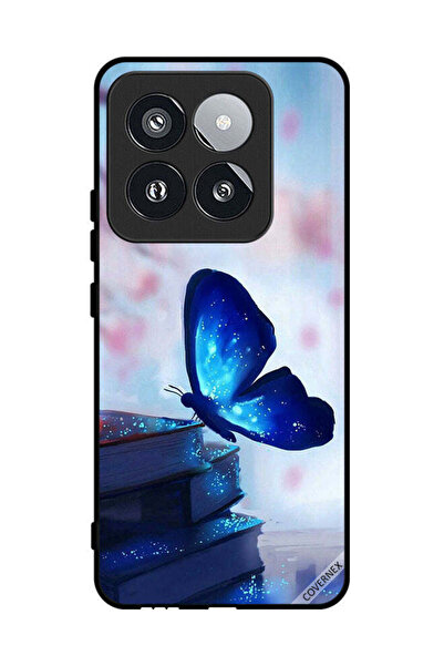 Covernex غطاء حماية لهاتف شاومي 14 برو بتصميم فراشة جالسة على الكتب