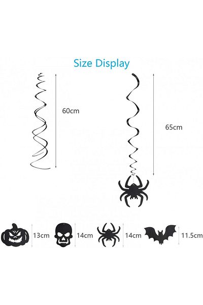 AirSMall Set of 16 Halloween decorations AirSMall, PVC/plastic, black