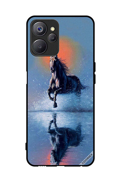 Covernex غطاء حماية لهاتف Realme 10 - رسم حصان يركض في الماء