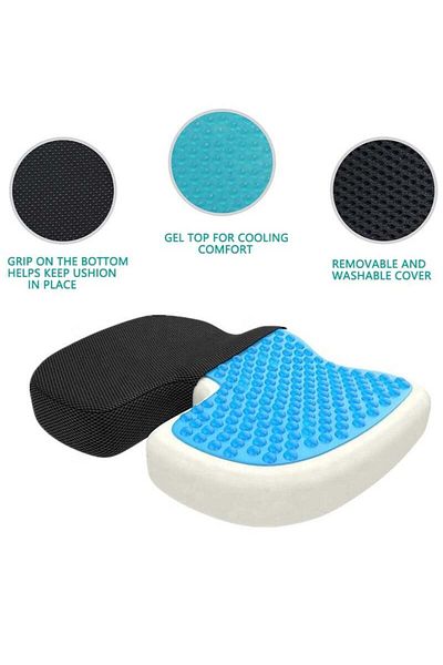 COOYA Gel Reinforced Chair Cushion with Memory Foam,Tailbone Cushions for Office Chair and Desk Chairs