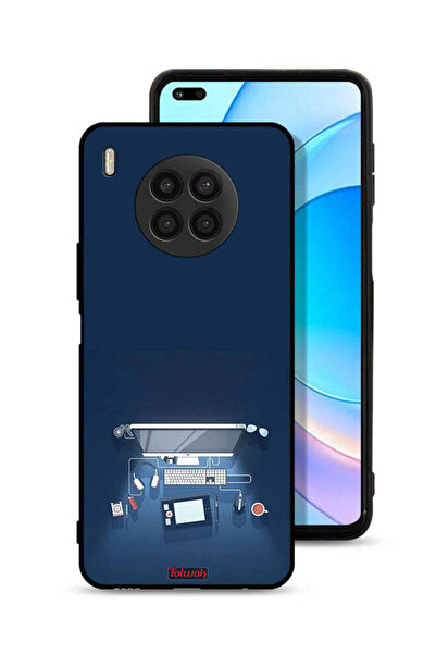 Tolwak غطاء حماية لهاتف Honor 50 Lite بتصميم فني على شكل مكتب كمبيوتر