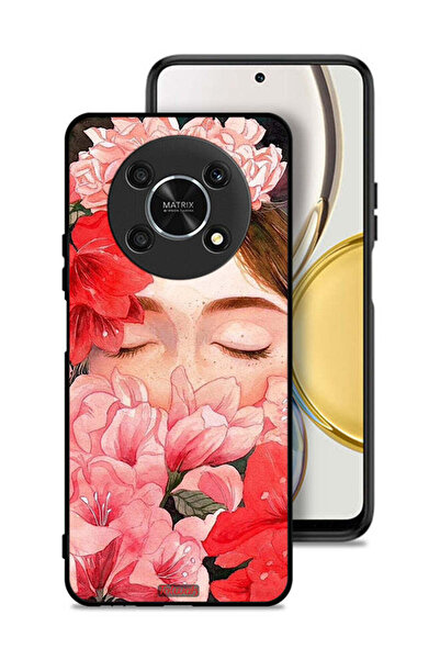 Tolwak غطاء حماية لهاتف Honor X30 5G برسومات زهور ووجه فتاة مخفي
