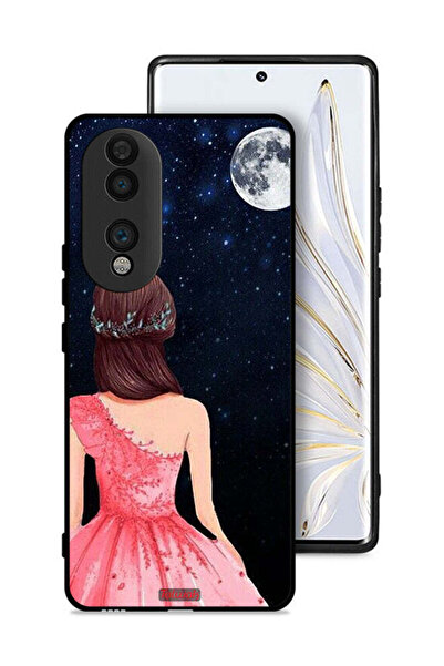 Tolwak غطاء حماية لهاتف Honor 70 برسومات فتاة وقمر