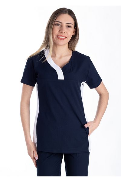 Alsancak Üniforma Petit Flex Bleumarin Lycra Țesătură subțire și elastică Set de uniforme pentru medic și asistentă