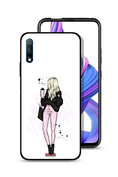 Tolwak غطاء حماية لهاتف Honor 9X (الصين) مع صورة فتاة تحمل كوب قهوة