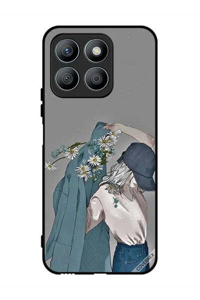 Covernex غطاء حماية لهاتف Honor X8b بفن فتاة ترتدي معطفًا