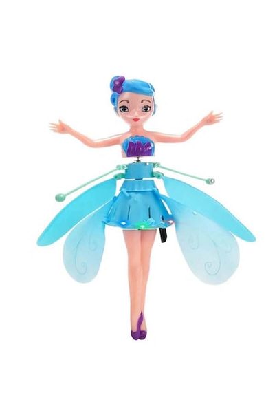 dalimag Păpușă Zburătoare Pixie, cu Aripi, USB, ABS, 6+ ani, Albastră, Dalimag