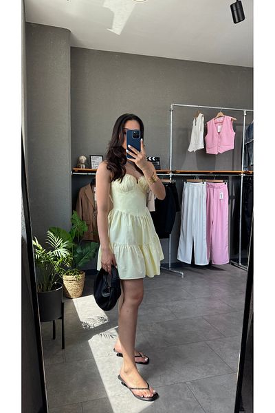 YOUR NAME Heart Collar Strap Mini Dress
