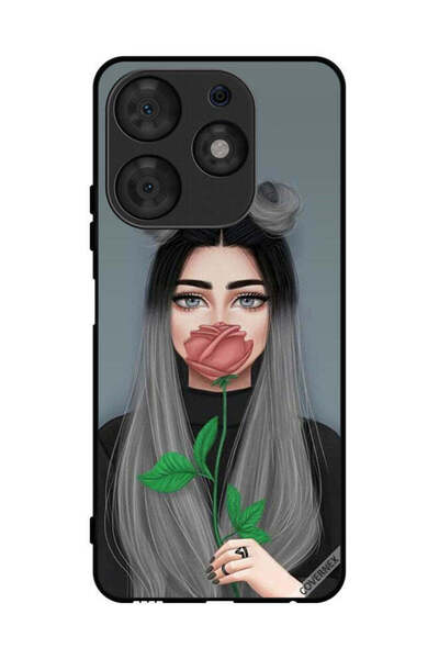 Covernex غطاء حماية لهاتف تكنو سبارك 10 برو - رسمة فتاة لطيفة