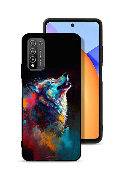 Tolwak Honor 10X Lite Protective Case Cover Wolf Colorful Art
