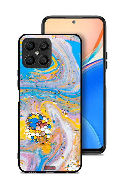 Tolwak غطاء حماية لهاتف Honor X8 4G بنقشة جواهر ملونة تجريدية