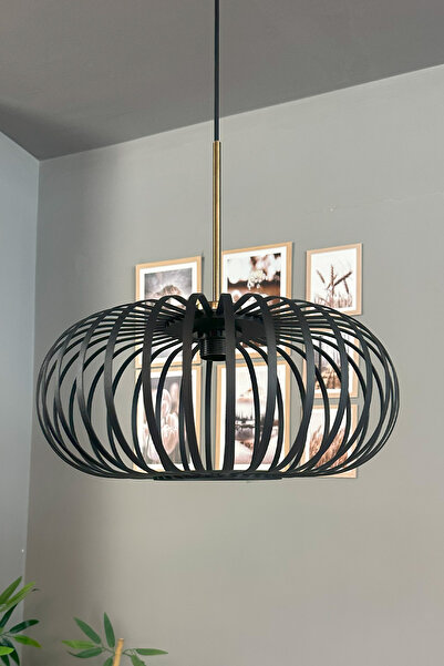 Bamyum Este Siyah Sarkıt Avize İnce Eskitme Başlık İç Mekan Aydınlatma Dekoratif Mutfak Cafe Ofis