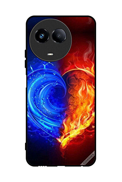 Covernex غطاء حماية لهاتف Realme 11 5G بخلفية قلب النار والماء