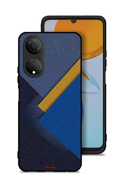 Tolwak غطاء حماية لهاتف Honor X7 بنقشة مثلثات جلدية
