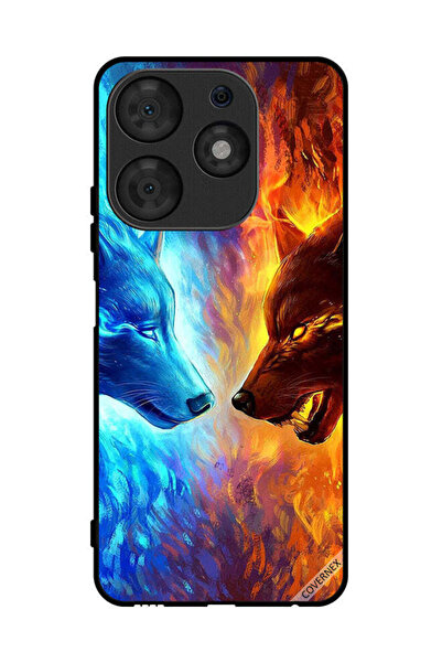 Covernex غطاء حماية لهاتف تكنو سبارك 10 برو - ووتر آند فاير وولف