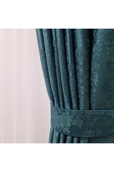 Perdelenoi by Igni Comex Dark Turquoise Sand Curtain 2 Pcs
