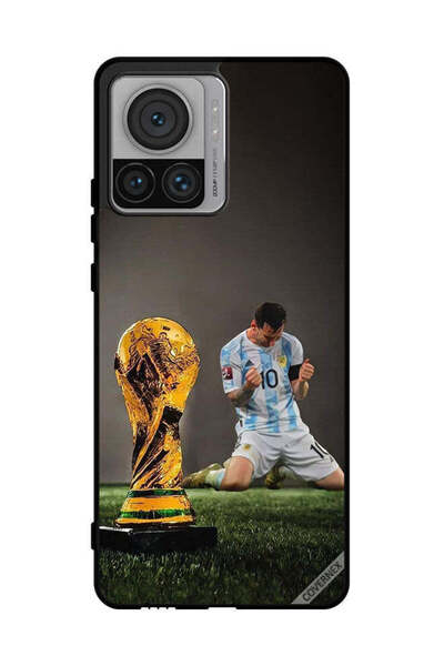 Covernex غطاء حماية لهاتف موتورولا موتو X30 برو - ليو ميسي وكأس الفيفا