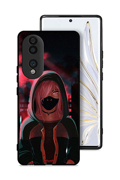 Tolwak غطاء حماية لهاتف Honor 70 برسومات فتاة ترتدي قناعًا