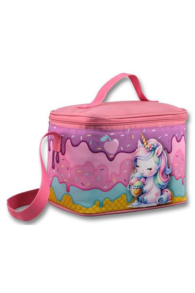 ÜMİT ÇANTA Ümit Çanta Thermos/Thermal Insulated Lunch Bag - 5004 - Unicorn Eating Ice Cream, Purple Pink (Girl)