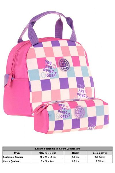 KAUKKO Set cutie de prânz pentru fete Nature (K9062) și suport pentru stilou (K2698)