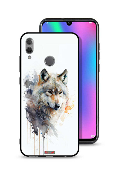 Tolwak غطاء حماية لهاتف Honor 10 Lite بتصميم فن تجريدي من الذئب