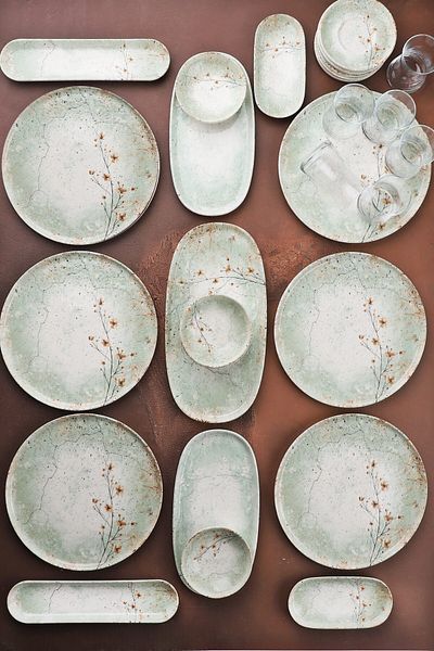 Manaferra Verde 29 Piece Porcelain Breakfast Set Breakfast Set & Set for 6 People