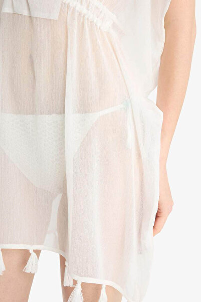 DeFacto Weißer Chiffon-Kimono-Fall in Love Z9958AZ25SM