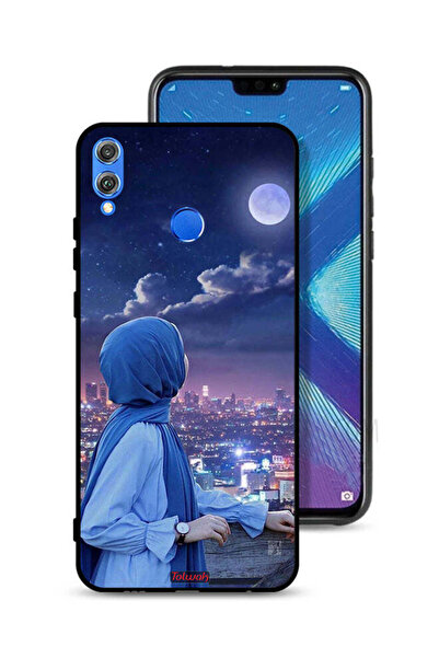 Tolwak غطاء حماية لهاتف Honor 8X بطبعة فتاة محجبة تنظر إلى القمر