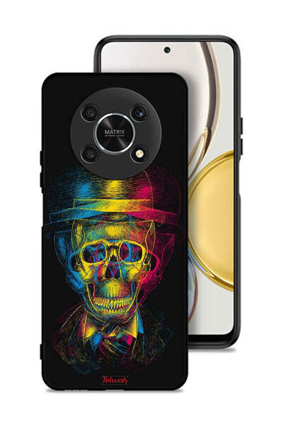 Tolwak غطاء حماية لهاتف Honor X9 5G بتصميم جمجمة وقبعة ملونة وفن خيالي