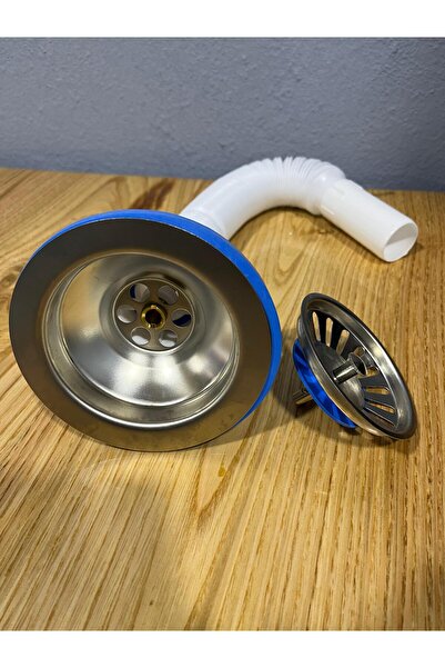 Veka Geniş Ağızlı Çöpmak Kafalı Körüklü Sifon – Paslanmaz Evye Gideri ve Süzg...