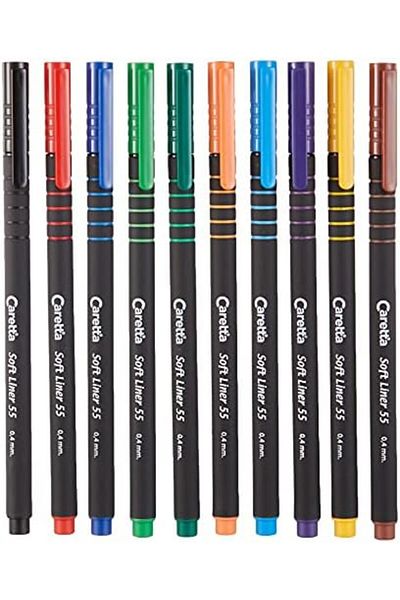 Mena Rise Diyar-Ifırsatshop Office and School Caretta C-S-55-10Pvc Soft Liner 55 Fineliner Pen 0, 4mm, Nib, 10'