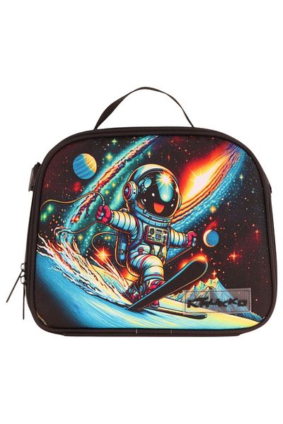 KAUKKO Kids Boy Thermal Insulated School/Picnic Lunch Bag (Skiing Astronaut) L7272