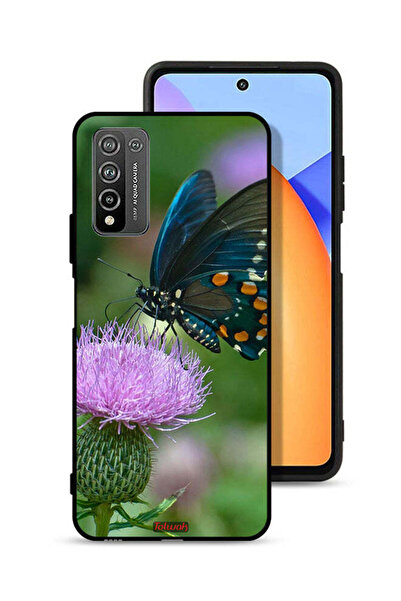 Tolwak غطاء حماية لهاتف Honor 10X Lite بتصميم فراشة على زهرة