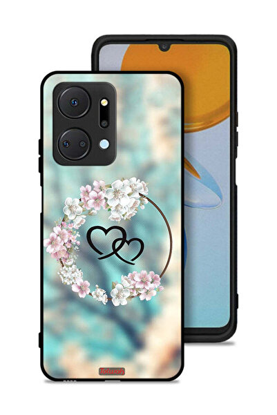 Tolwak غطاء حماية لهاتف Honor X7a بتصميم قلوب في فن الخاتم