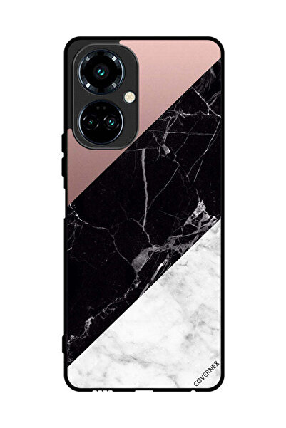 Covernex غطاء حماية لهاتف تكنو كامون 19 بنمط مزيج من الرخام واللون العادي