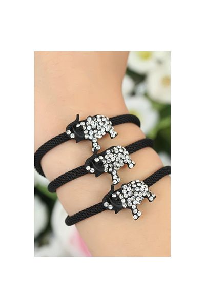 Skygo Black Zircon Stone Elephant Accessory Metal Bracelet - Tj-Bb1633