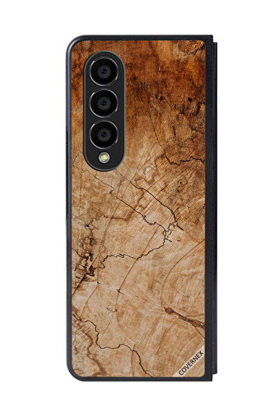 Covernex غطاء حماية لهاتف سامسونج جالاكسي زد فولد 4 بنمط خشبي عتيق