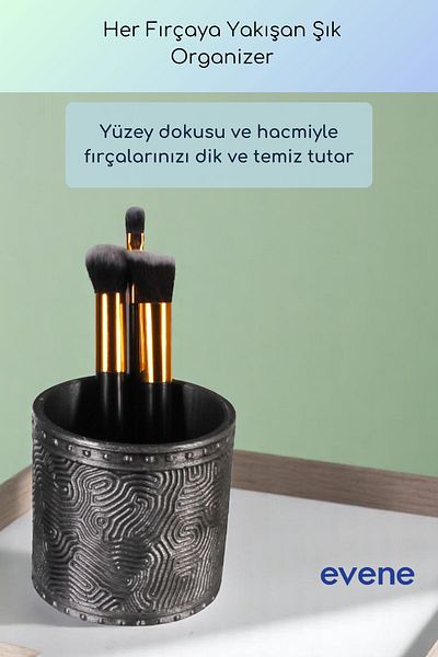 Evene Makeup Organizer Βούρτσα Μακιγιάζ Organizer Organizer Ασημί Αντίκα Χρώμα Μοντέλο 82