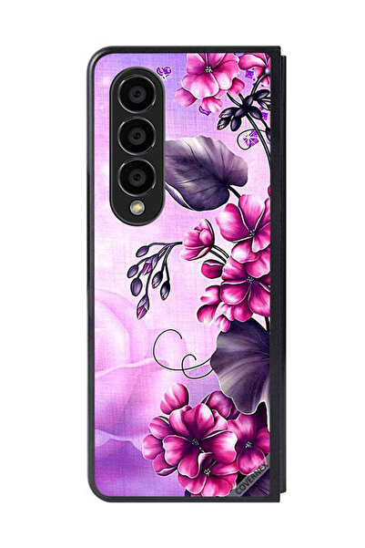 Covernex غطاء حماية لهاتف سامسونج جالاكسي زد فولد 4 بخلفية زهور رومانسية