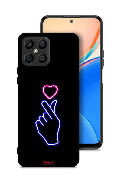 Tolwak غطاء حماية لهاتف Honor X8 4G بنقشة قلب
