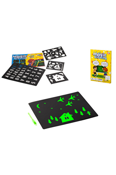 Ikonka Set placa de desen cu lumina magica si stilou UV, +3 ani, 29x20.5 cm, ...