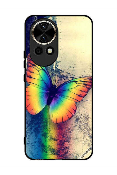 Covernex غطاء حماية لهاتف هواوي نوفا 12 بتصميم فراشة قوس قزح عتيقة