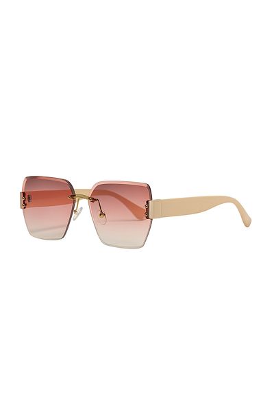 Toz Vintage Darmia White Handle, Pink Gradient Glass Vintage & Retro Sunglasses