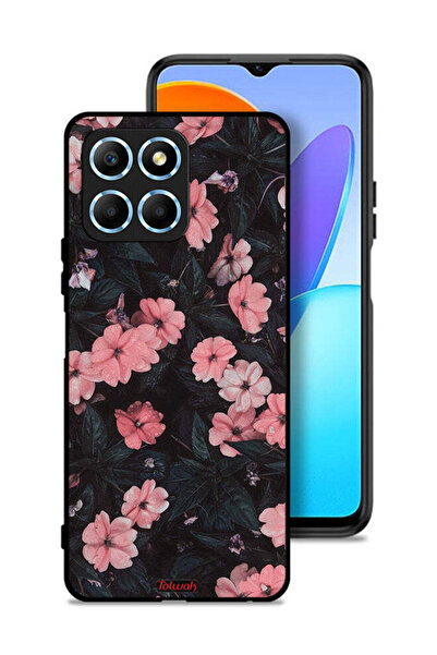 Tolwak غطاء حماية لهاتف Honor X8 5G - لون الخوخ والورود الصغيرة