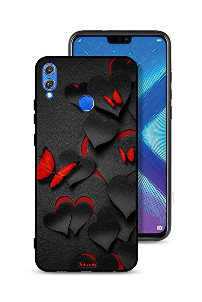 Tolwak غطاء حماية لهاتف Honor 8X بنقشة قلوب وفراشات