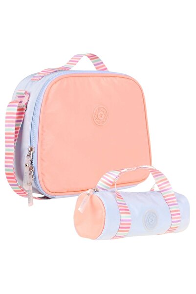 KAUKKO Thermo Lunchbox and Pen Holder Set - Girl - Two Colors - Blue Orange Color