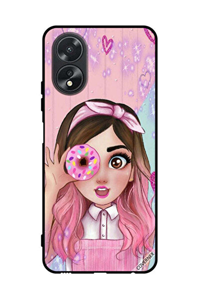 Covernex غطاء حماية لهاتف Oppo A38 - رسم فتاة محبة للدونات